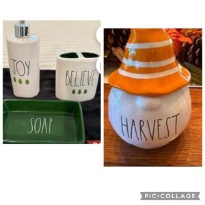 Rae Dunn Holiday Set - White, Green, Orange